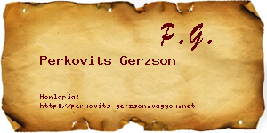 Perkovits Gerzson névjegykártya